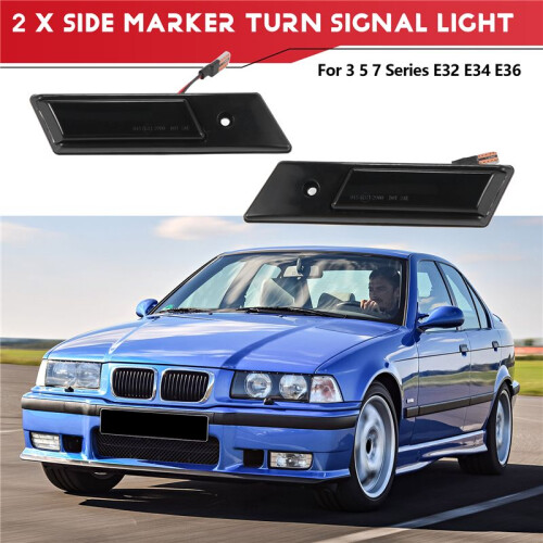 Side  Turn Signal Light for  3 5 7 Series E32 E34 E36 1990-1996 LED Sequential Lamp Dynamic Blinker Indicator 1