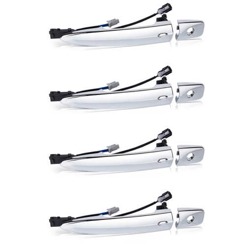 4X Left Front Door Handle Smart Keyless Entry for Leaf Sentra 2009-2018 80645-1AA0A Exterior Handle Chrome