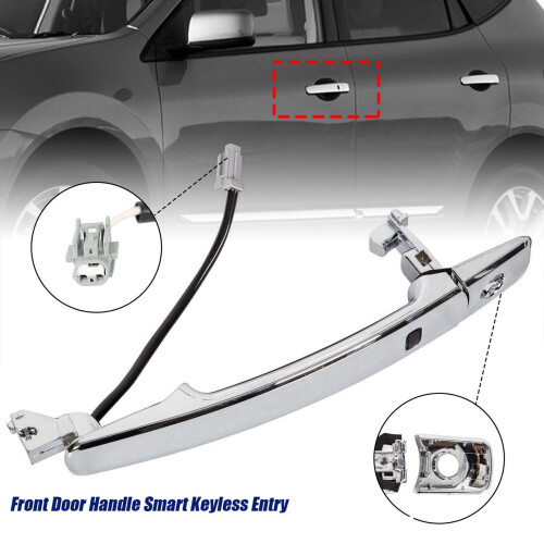 4X Left Front Door Handle Smart Keyless Entry for Leaf Sentra 2009-2018 80645-1AA0A Exterior Handle Chrome 1