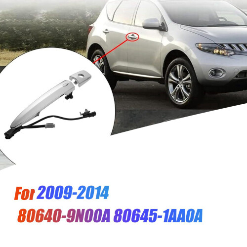 4X Left Front Door Handle Smart Keyless Entry for Leaf Sentra 2009-2018 80645-1AA0A Exterior Handle Chrome 2
