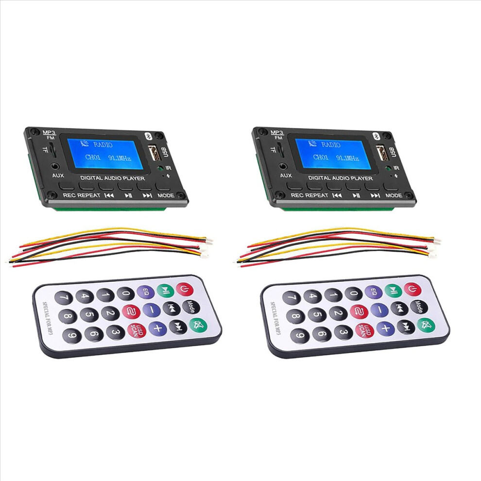 2X Car Bluetooth Mp3 Decoder Board Lcd Display Mp3 Audio Module Speaker Support Fm Radio Aux Usb Decoding Mp3 Player 4853316703631