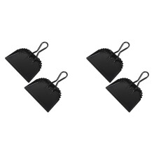 Conjunto de 4 pás de lixo de metal preto, 30 cm (12 polegadas), para uso interno, externo, em lareiras, industrial e comercial.