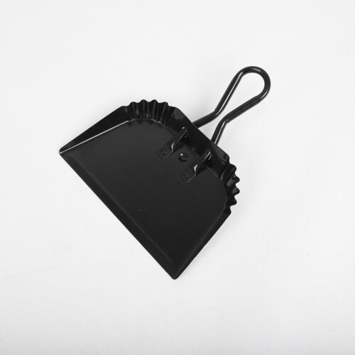 Conjunto de 4 pás de lixo de metal preto, 30 cm (12 polegadas), para uso interno, externo, em lareiras, industrial e comercial. 1