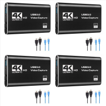 4X Audio Video Capture Card, 4K USB 3.0 Capture Adapter Video Converter Gaming Streaming Live-lähetysten tallennukseen