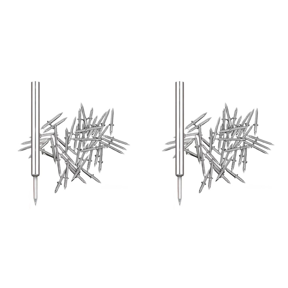 200Pcs Double-Head Skirting Thread Seamless Nail, Skirting Line Without Marks Nail, Seamless Nail With Nail Sleeve Tool 4853316711070