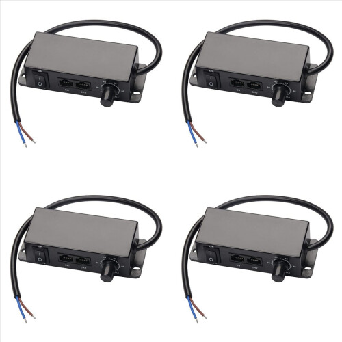 4X DC 0-10V Dimmer Switch Seriesable Sync Controller Rotary ON/Off for 0/1-10V Dimmable LED Drivers Electronic Ballasts