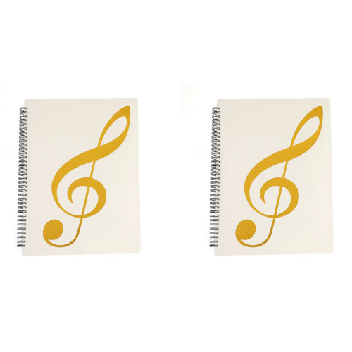 2 pochettes pour partitions, capacité de 60 pages, format lettre A4, inscriptibles et détachables (blanches)