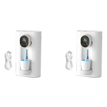 2X Mouthwash Dispenser for Bathroom, 18.26 Oz (540Ml) Touchless Auto Mouth Wash Dispenser with Magnetic Cups White