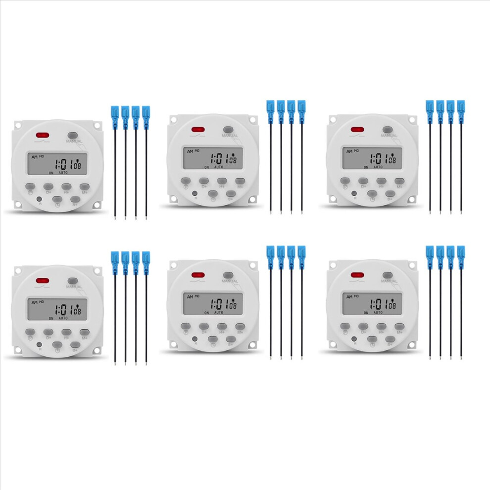 6X 1 Second Interval 12V Digital Lcd Timer Switch Weekly Programmable Time Relay Programmer Cn101s 4853316703501