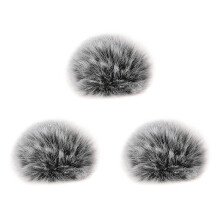 3Pcs Microphone Windscreen Outdoor Cover Windshield Muff Wind Shield for MIC Transmitter Wireless System Black-White