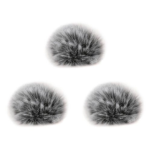 3Pcs Microphone Windscreen Outdoor Cover Windshield Muff Wind Shield for MIC Transmitter Wireless System Black-White