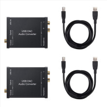 2X USB naar SPDIF coaxiaal en 3,5 mm koptelefoonaansluiting converter USB optische audioadapter USB PCM voor