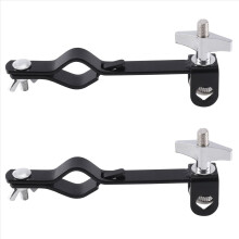 2X Cowbell Holder Clamp Drum Set Mounting Bracket for Jam Blocks Tambourine Cymbal Black