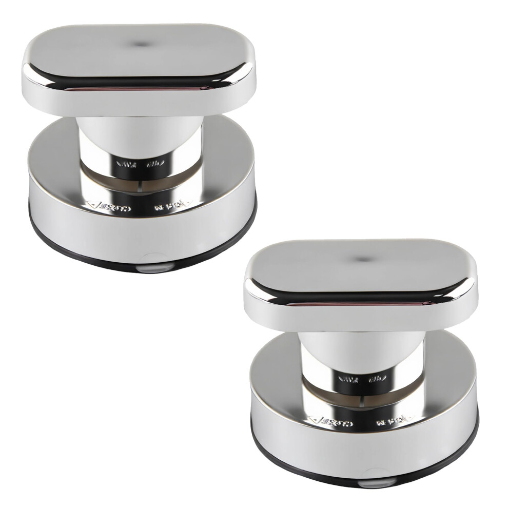 2Pack Suction Cup Door Handle, Nodrilling Strong Grip For Shower, Glass And Cabinet Doors, Silver 9426802917109