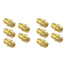 10Pcs Coaxial Cable Connector, RG6 F-Type Gold Plated Adapter Female to Female Coax Cable Extender for TV Cables