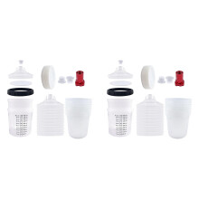 Kit com 2 Copos de Mistura e Tampas para Pistola de Pintura HVLP Automotiva, 600 ml (20 oz)
