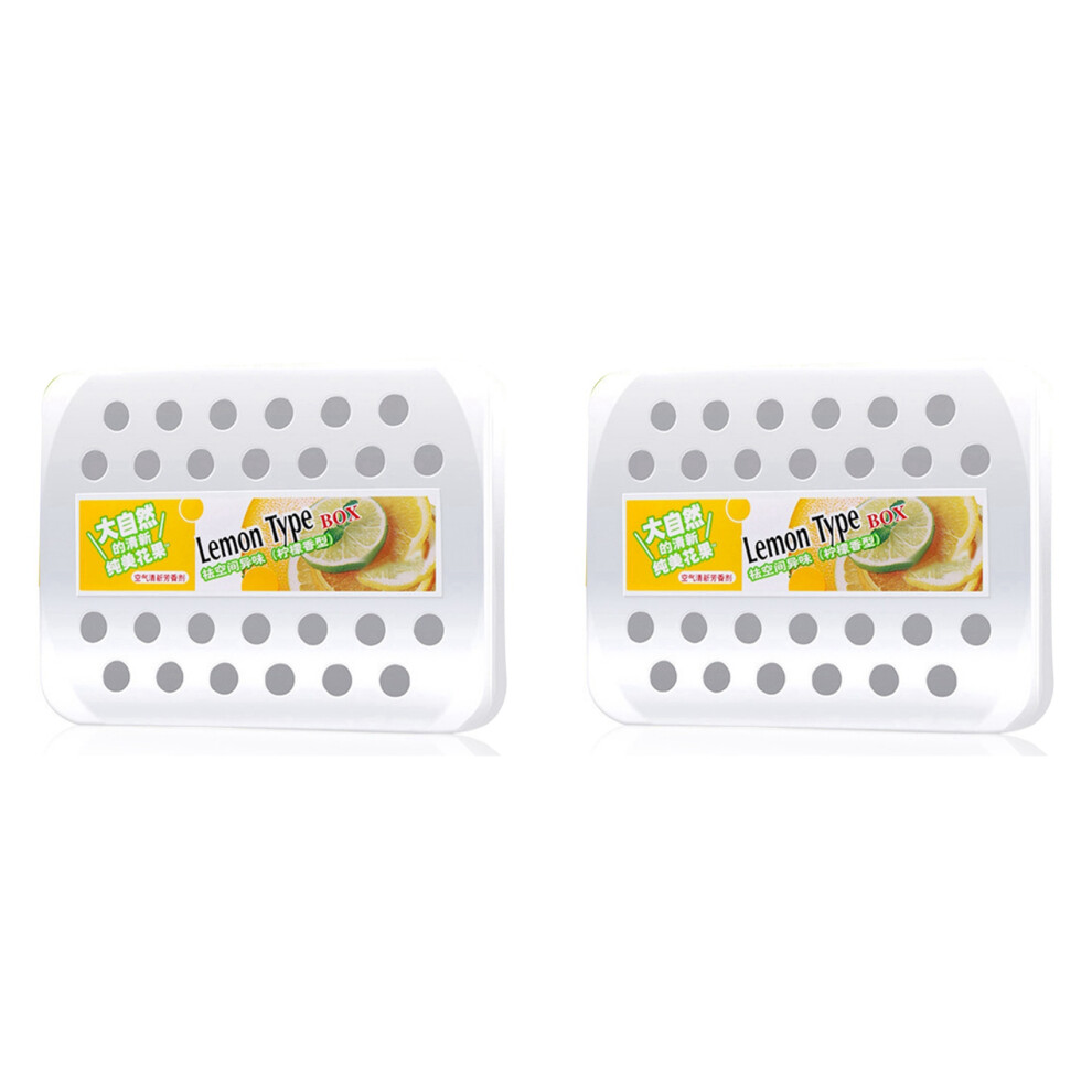 2X Car Solid Perfume Air Freshener Car Balm Deodorizing Long-Lasting Fragrance Scent Lemon Aromatherapy 4853316704119