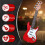 Guitarra de brinquedo de 17 polegadas para crianças, instrumento musical elétrico de 4 cordas, brinquedo eletrônico portátil, C 4