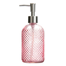 Distributeur de savon en verre rechargeable, pompe étanche,-Rose