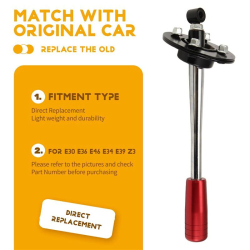 Drift Tuning Adjustable Short Shifter Lever with Knob for  E30 E36 E46 E34 E39 Z3 265mm Gear Transmission Red 2