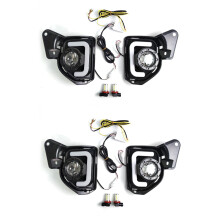 4Pcs LED 12V ABS Car Fog Lamp DRL Daytime Running Light for Hiace 2014 2015 2016 2017 2018 with Turn Signal