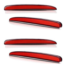 2 Pair Car LED Rear Bumper Fog Lamp Brake Light Dynamic Turn Signal Reflector for Type R 2016-2018