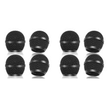 8PCS Mic Grille Replacement, Mesh Microphone Grill Head for Wireless Microphone & Wired Mics, Black