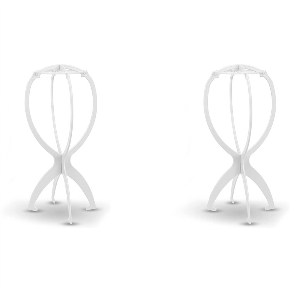 Unisex White 2X Toupee And Wig Stand, Wig Holder Stands For Displaying Wigs Toupee Exhibitions (White)