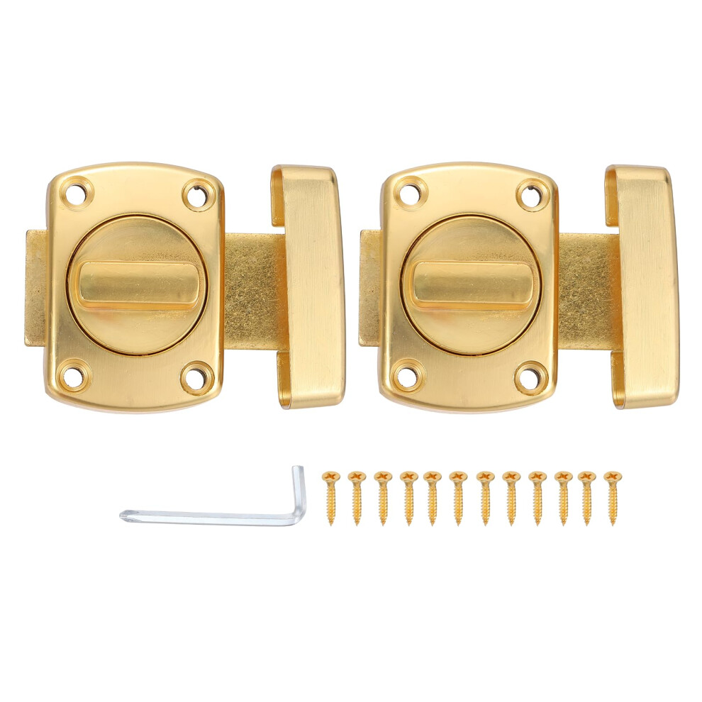 Gold Zinc Alloy Gate Latch Set 2.2In With Screws, Heavy Duty Door Bolt Lock For Privacy Security 9426802917192