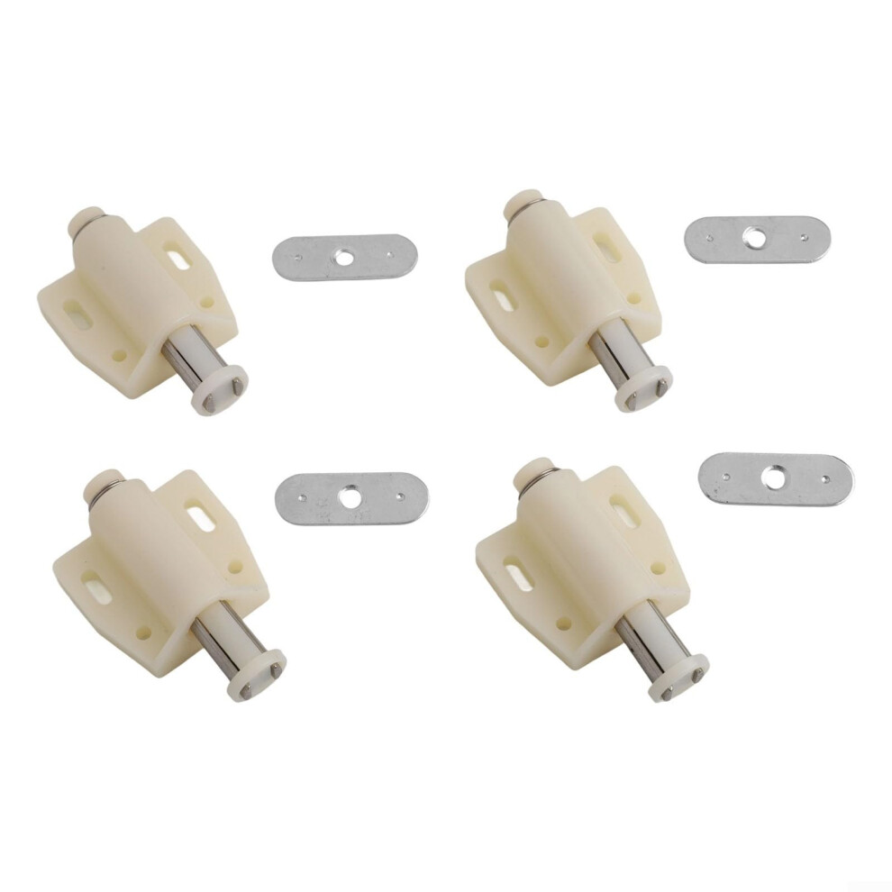 Push To Open Cabinet Latch Magnetic Catch For Handleless Kitchen And Bathroom Drawers, 4 Pack White 9426802917215