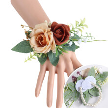 Realistische Rose im-Schmutzige orangefarbene Handgelenksblume
