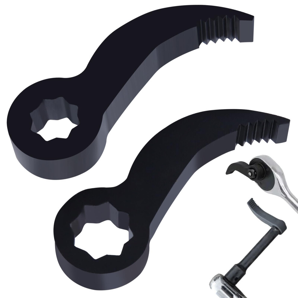 2Pcs Pry Bar Adapter Head, 3/8' And 1/2' Drive Ratchet Crowbar Attachment, Adjustable Angle Heavyduty Steel For Tight Spaces 9001264102579