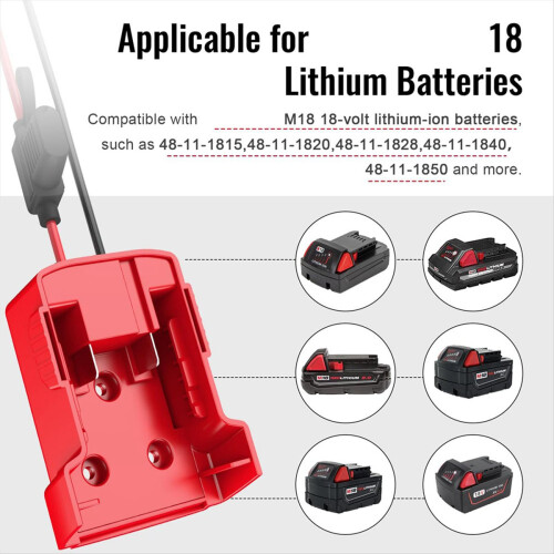Adaptateur Batterie Milwaukee Pour Voiture à Pédales Peg-Perego - Câble 12AWG Avec Fusible 40A - Compatible 12V - 10