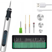 Caneta de gravação profissional USB Customizer com 30 pontas, recarregável e sem fio, ferramenta de gravação para metal.