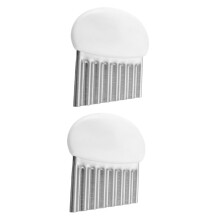 Set of 2 Potato Wavy Fries Chopper Stainless Steel White