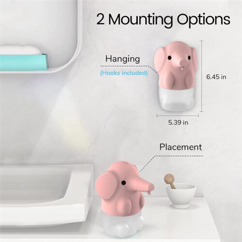 Automatic Soap Dispenser, Kids Foaming Dispenser Touchless Rechargeable, Cute Animal (White) 1