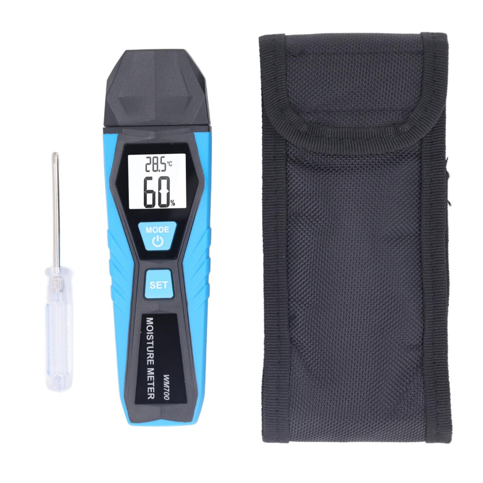 Moisture Meter For Wood And Concrete With Temperature And Humidity, Backlit Lcd Digital Tester 9001264103132