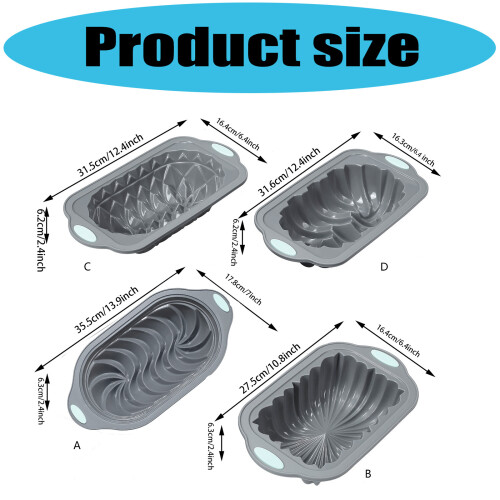 Functionele bakvormen set met meerdere vormen-Rechthoekige padma 2