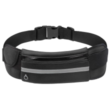 Cinto de corrida refletor, orifício para fone de ouvido portátil e bolsos de grande capacidade, design de pochete plana para uso discreto, alça
