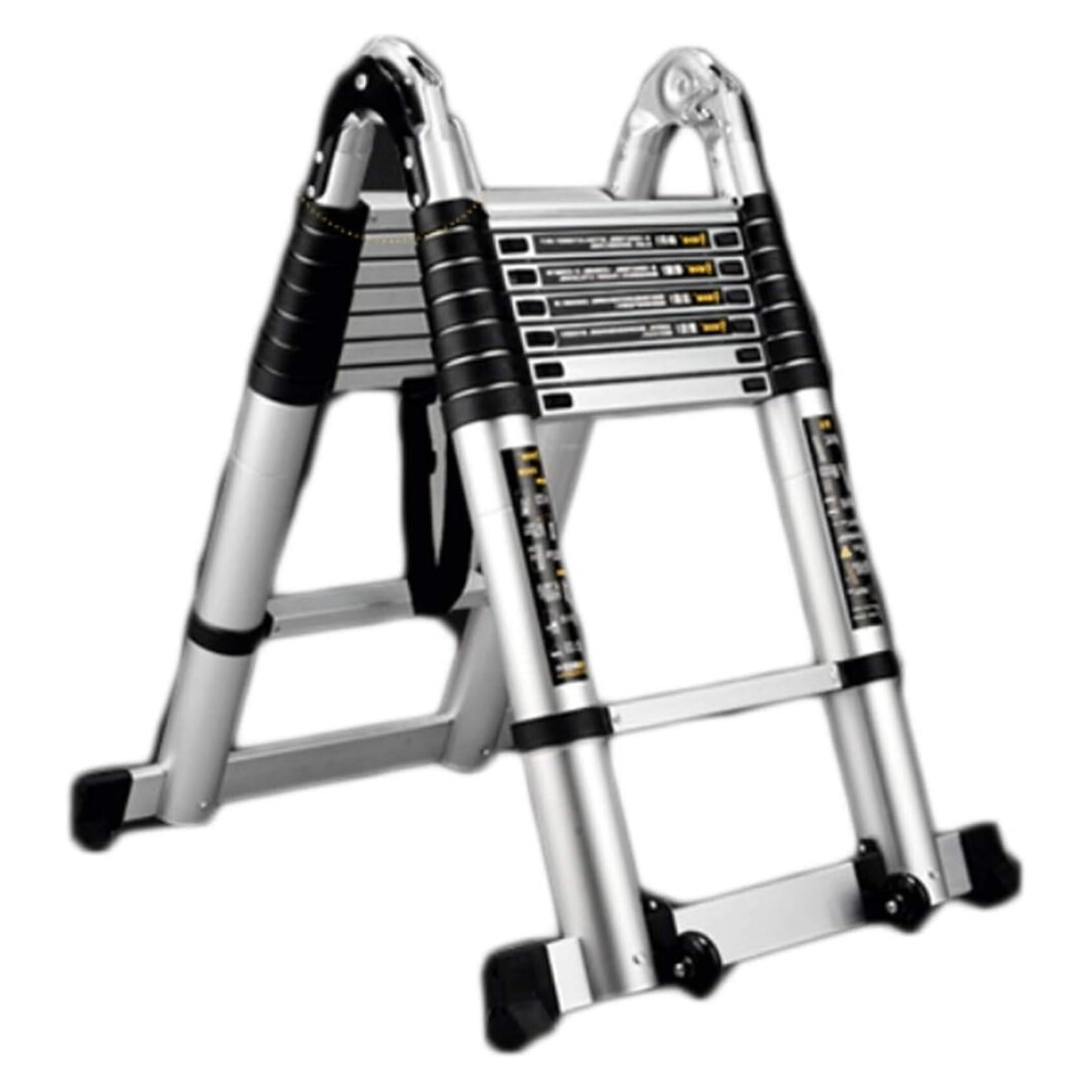 18Ft Telescoping Aluminum Extension Ladder 330Lb Capacity Foldable Nonslip For Home Outdoor 9001264103170