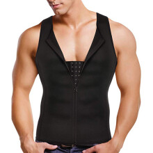 Afslankende body shaper voor mannen, compressie tanktop met ritssluiting, verstelbare haaksluiting, buikafplattend, hoogwaardig materiaal, thermische