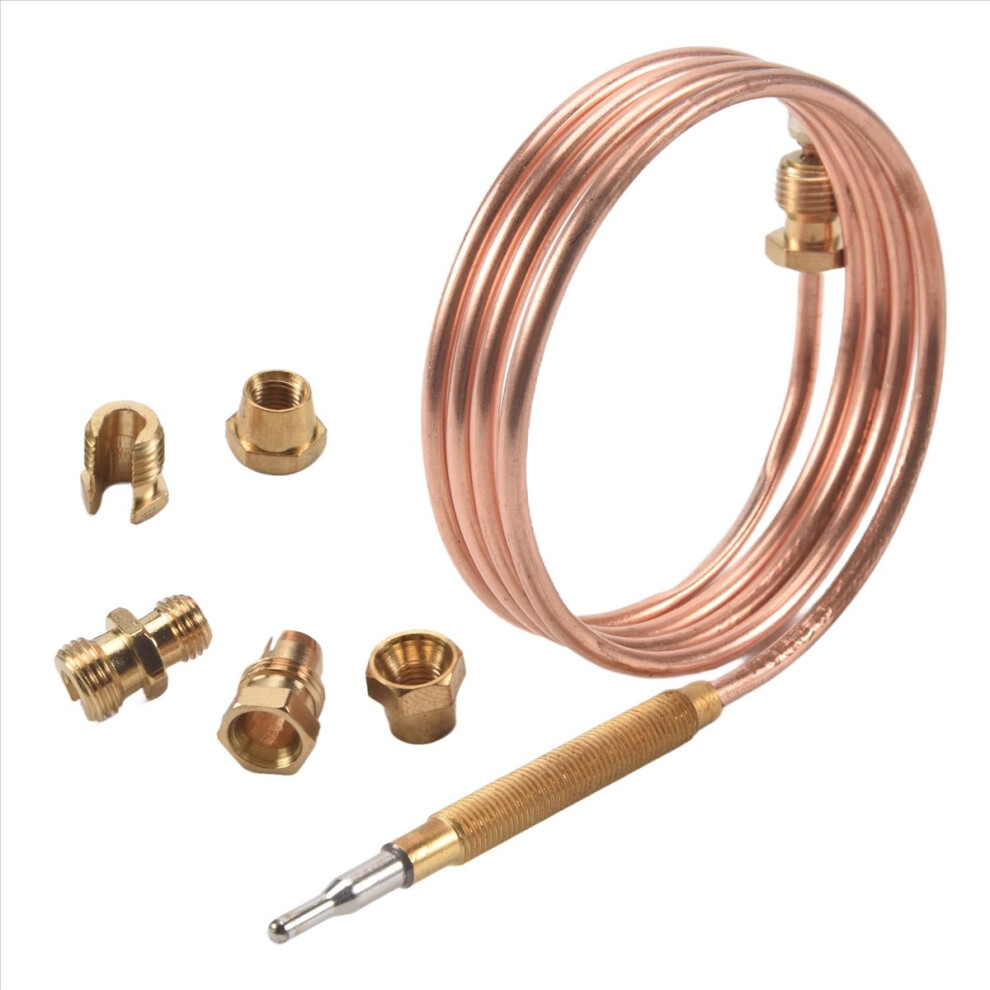 Universal Gas Stove Thermocouple With 5Pcs Nuts Heating Burner Replacement Adaptor 4853316743712