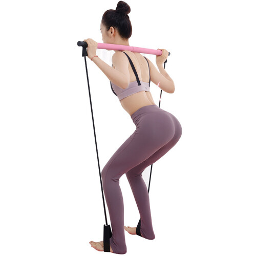 Ρυθμιζόμενες ζώνες αντίστασης Pilates Kit, Πολυλειτουργικό Pilates Stick για τόνωση και 1