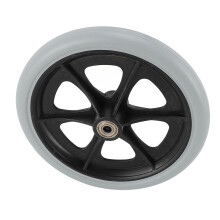 2 pièces de roues en métal solide de 8” gris en PU pour la réparation de fauteuils roulants électriques