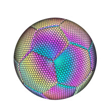 Minge de fotbal holografică reflectorizantă, construcție robustă din piele PU, materiale durabile de înaltă calitate, se aprinde după