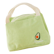 Leakproof Cotton Linen Lunch Bag with Aluminum Foils-Green