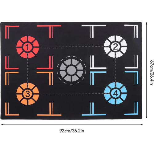 Basketball Training Mat Black for Gym Steps Non Slip Durable Exercise Floor Mat 1