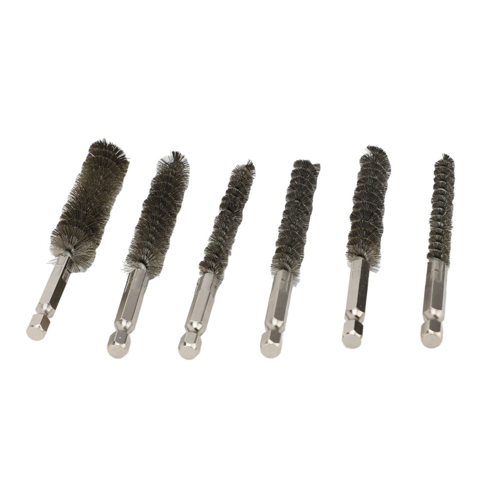 6Pcs Stainless Steel Bore Brush Set For Power Drill Impact Driver 8-19Mm 5031364874896