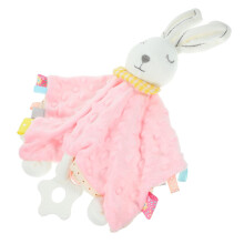 Comfort Towel Stuffed Rabbit Security Blanket Sensory Tags For Newborns Plush Cuddle Blanket For Cribs And Strollers