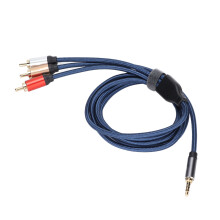 Cabo de áudio estéreo de 3,5 mm macho para 2 RCA macho, plug and play, design de alta fidelidade com conectores resistentes à corrosão para